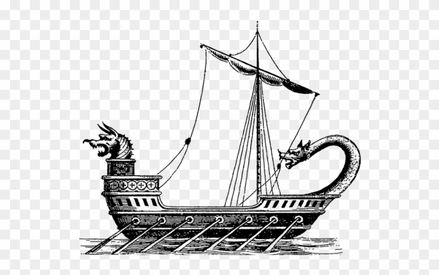 Sailing Ship Clipart Swirl - Victorian Ship Transparent - Png Download