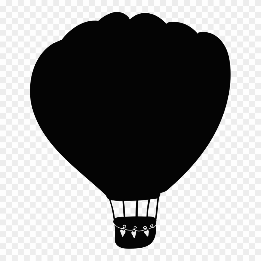 Air Balloon Chalkboard Sticker - Globo Aerostatico Png Blanco Y Negro Clipart