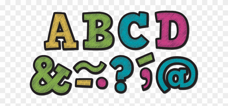 Chalkboard Brights Bold Block Clipart