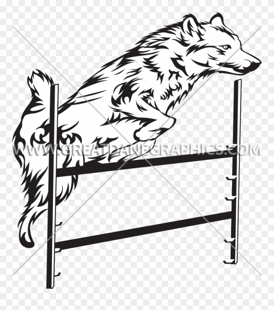 Drawn Husky Jumping Clipart