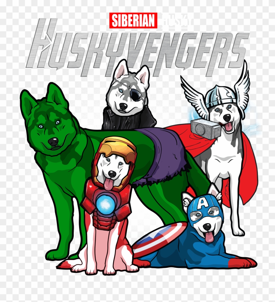 Official Marvel Siberian Husky Huskyvengers Shirt, - Huskyvengers Clipart