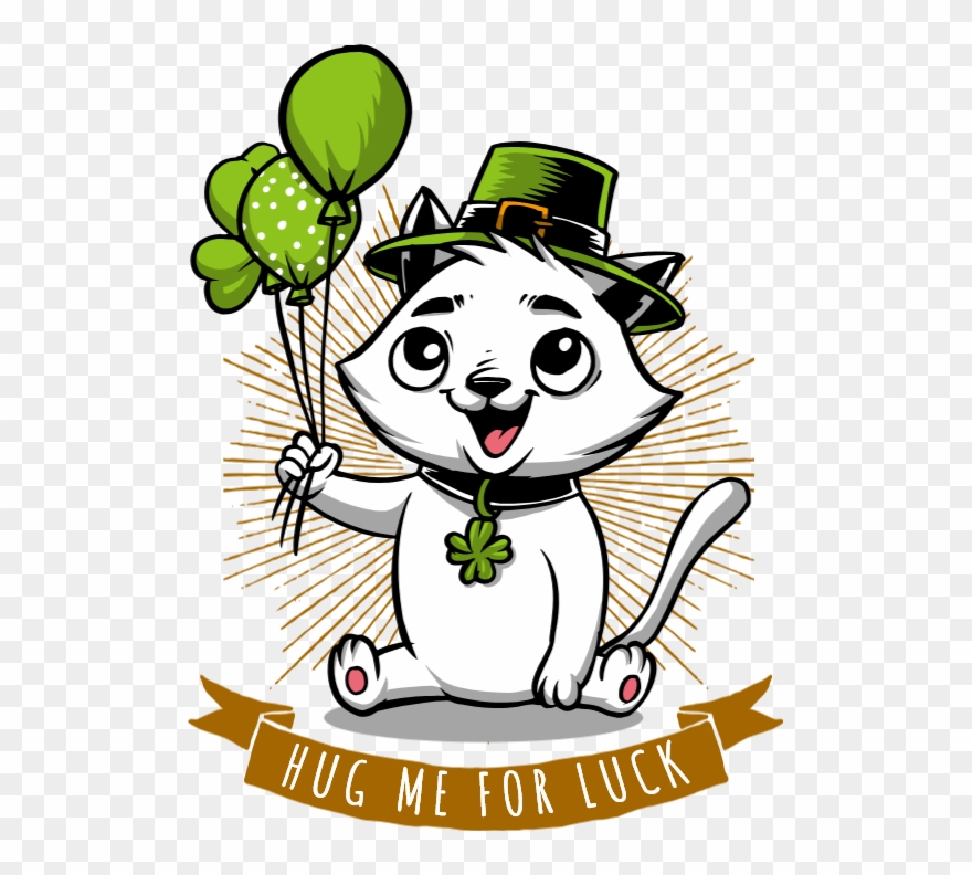 Hug Me For Luck - Cartoon Clipart