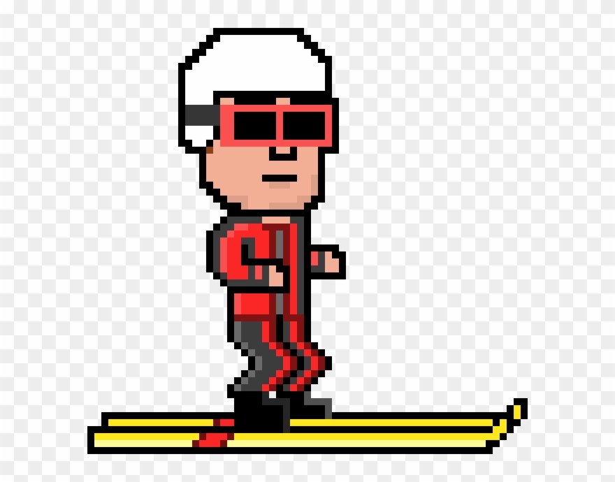 Skier A No Poles - Cartoon Clipart