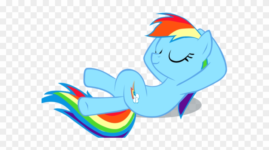 Relax Clipart Tail - Rainbow Dash Relaxing - Png Download