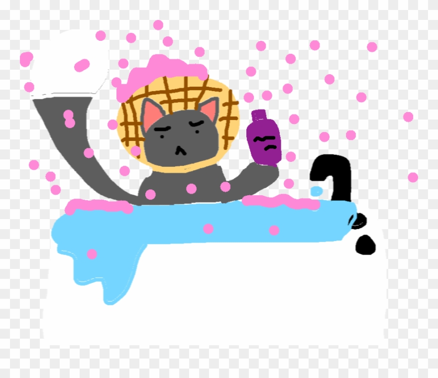 Waffles In Bath - Illustration Clipart