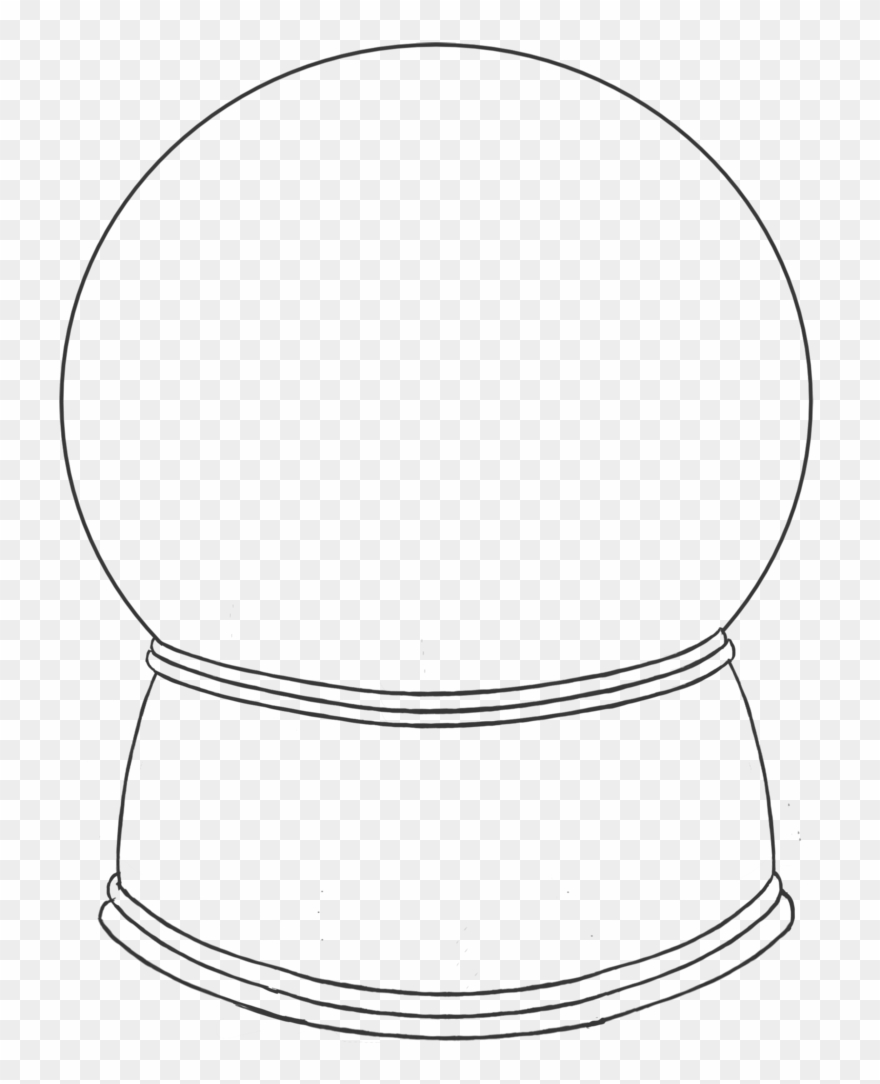 Snowglobe Drawing Dark - Line Art Clipart