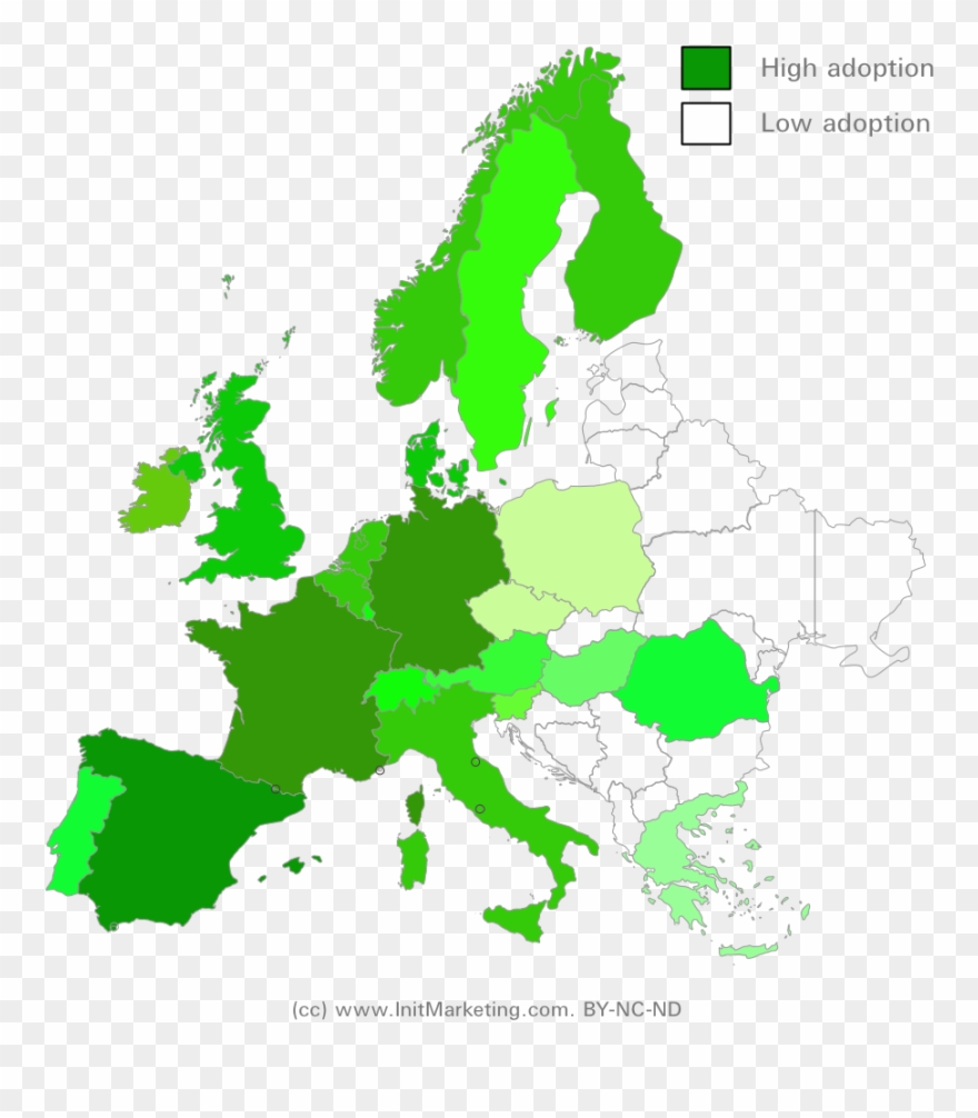 Simple Map Of Europe Clipart Best - Країни Які Входять До Єс - Png Download