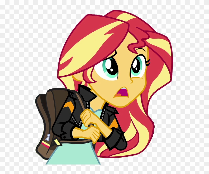 Download Fella, Bag, Clothes, Confused, Equestria Girls, - Mlp Sunset Shimmer Eg Clipart