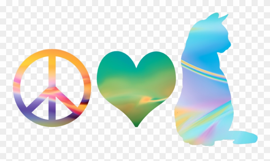 Heartzenminds - Peace Love Cats Clipart