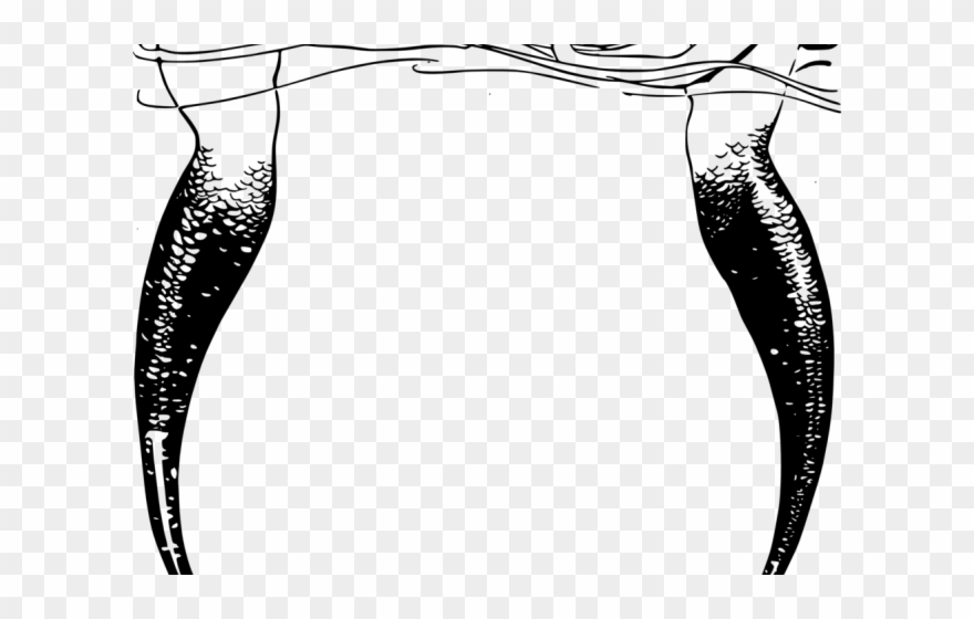 Engraving Clipart Public Domain - Clip Art Mermaid Black And White - Png Download