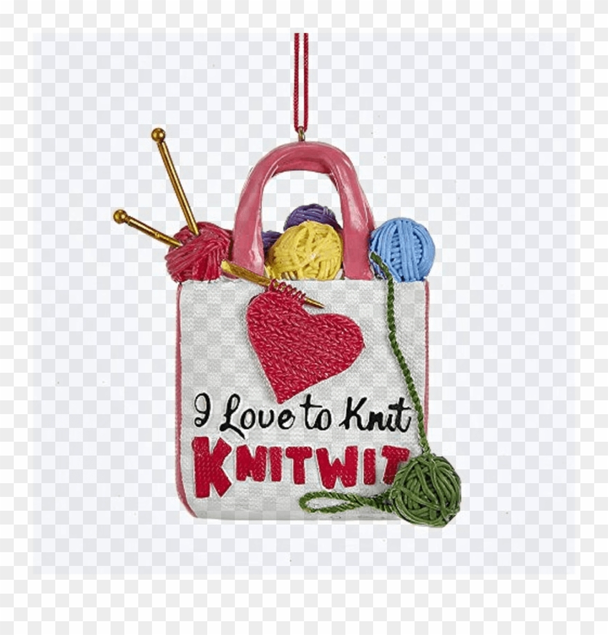 Kurt Adler "i Love To Knit" Knitting Bag Ornament - Crochet Clipart