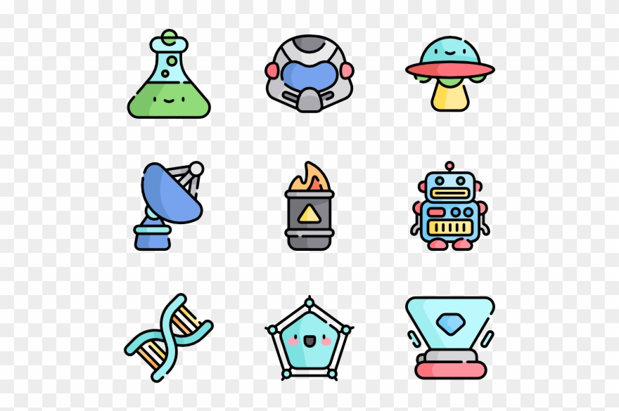 Science Icons Free Vector Fiction Ⓒ - Noodle Icon Clipart