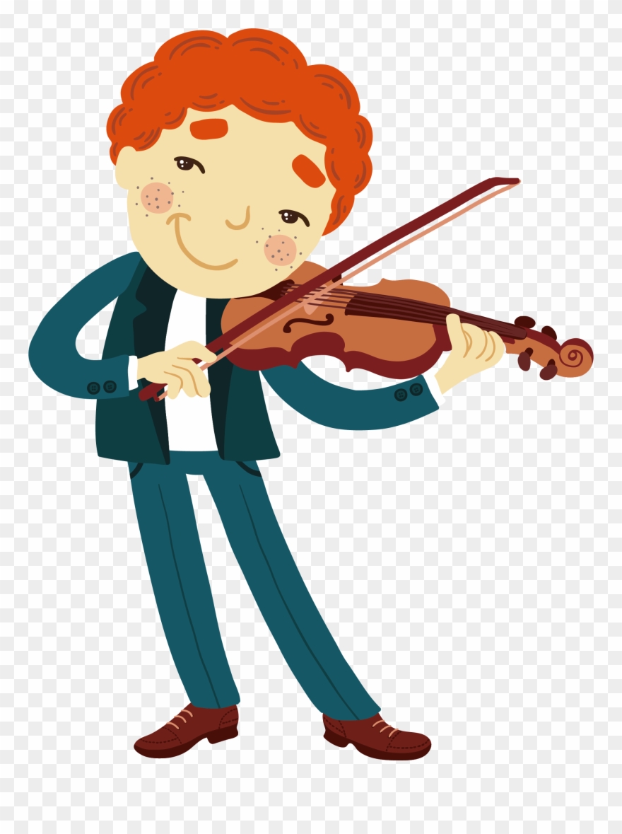 Musician Clipart Music Man - Chico Tocando El Violin Dibujo - Png Download
