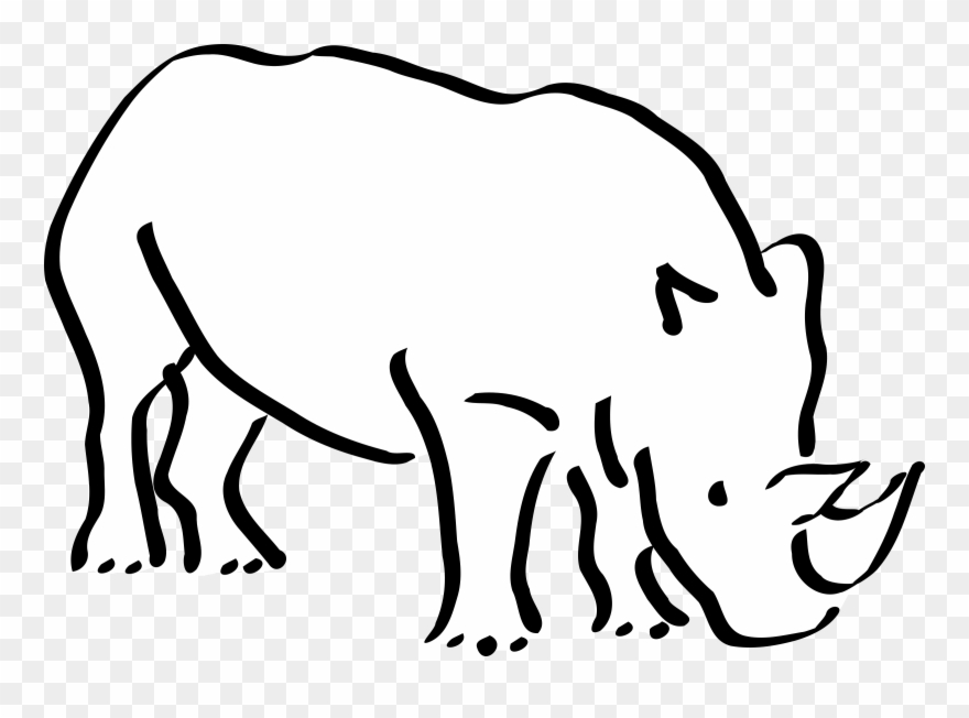 Liked Like Share - Outline Of A Rhino Clipart