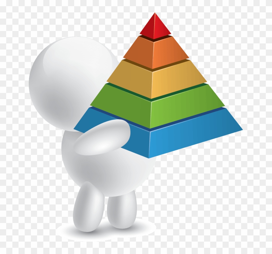 Man Holding Pyramid Chart - Christmas Tree Clipart