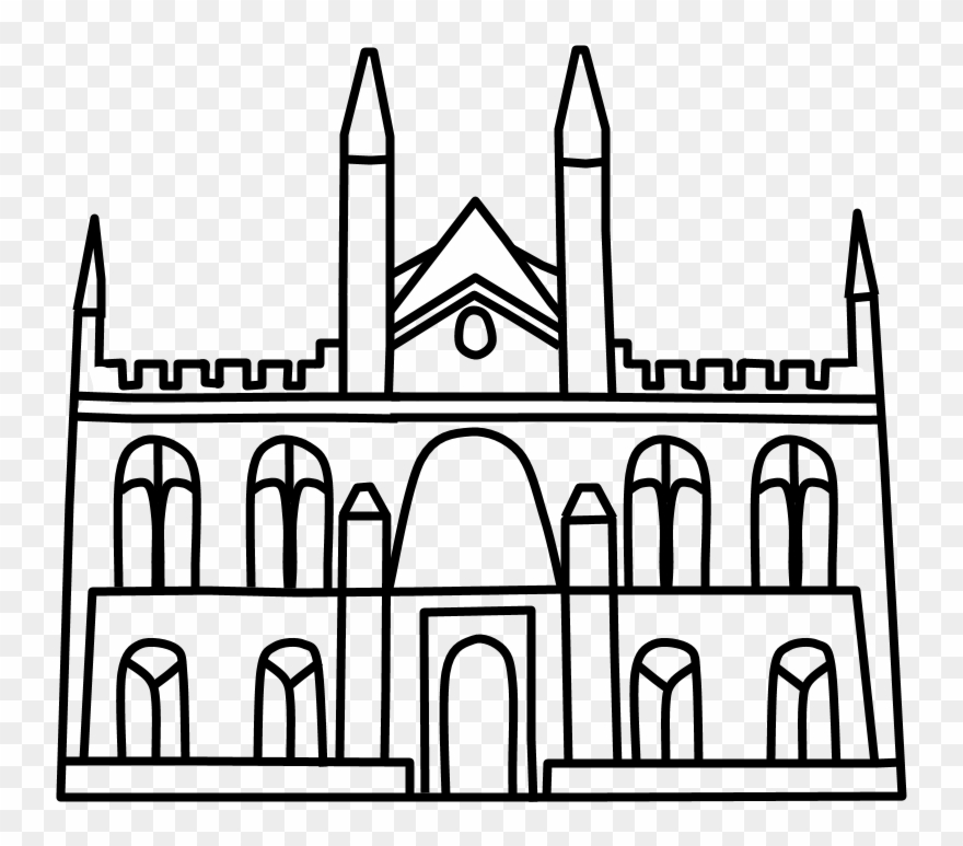 Castle, Medieval, Turrets, Black And White, Png - Arch Clipart