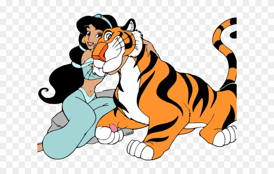 Princess Jasmine Clipart Raja - Jasmine And Tiger - Png Download