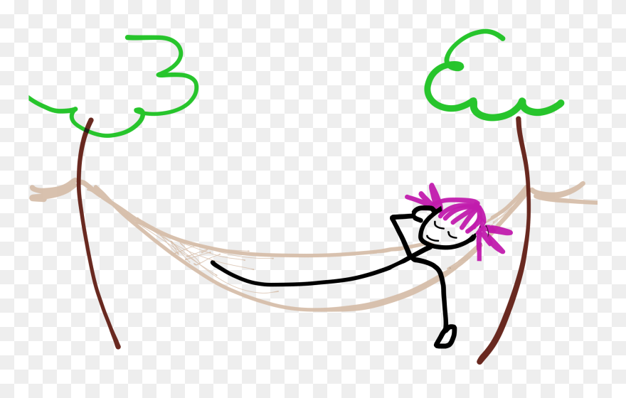 Lucy Is Asleep In A Hammock Between Two Trees Clipart