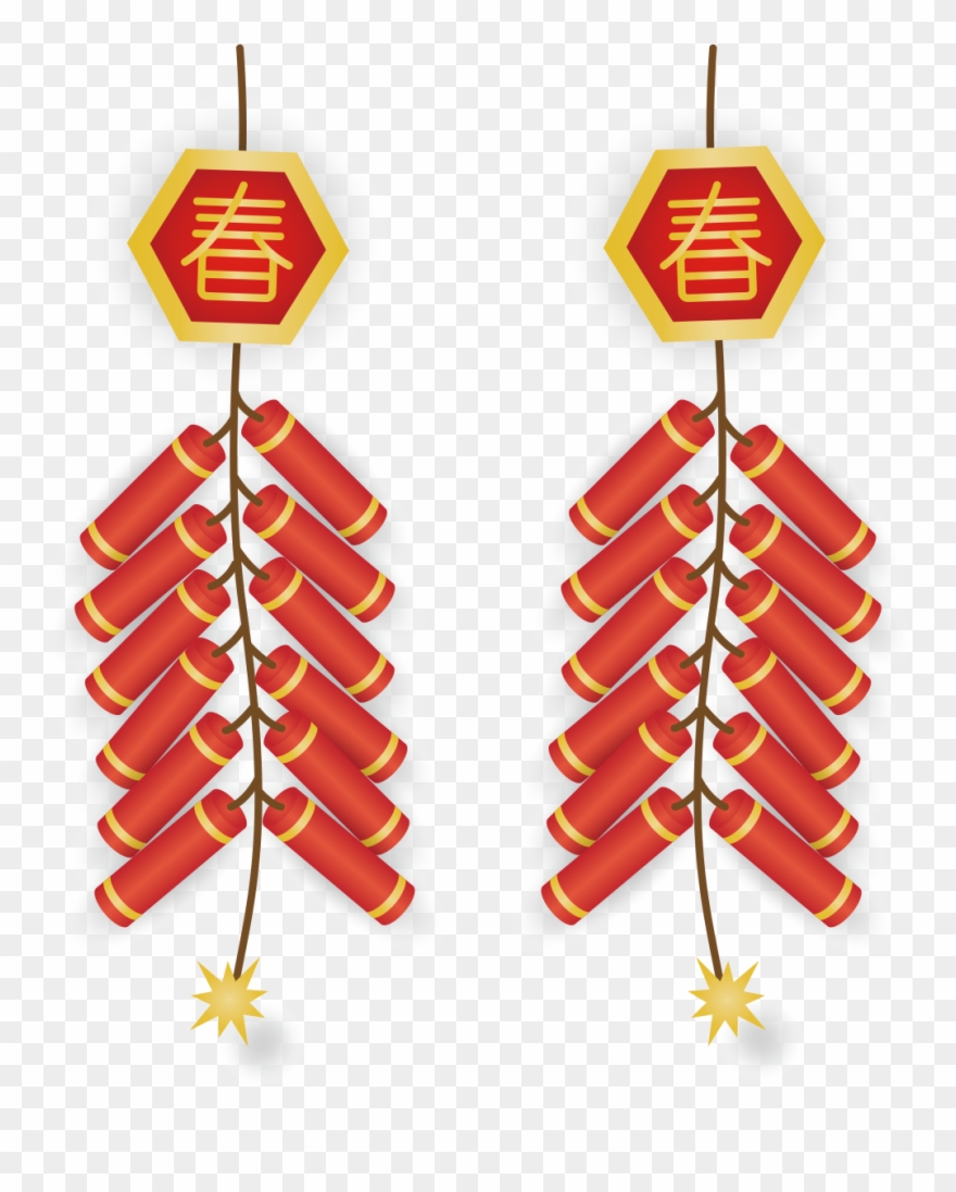 Firecracker Chinese New Year Clip Art - Png Download