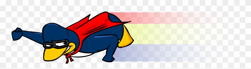 Super Penguin Leaving Flag Similar To Colombia Behind - Cartoon Clipart