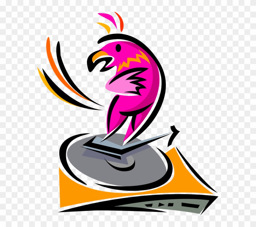 Record With Macaw Clipart