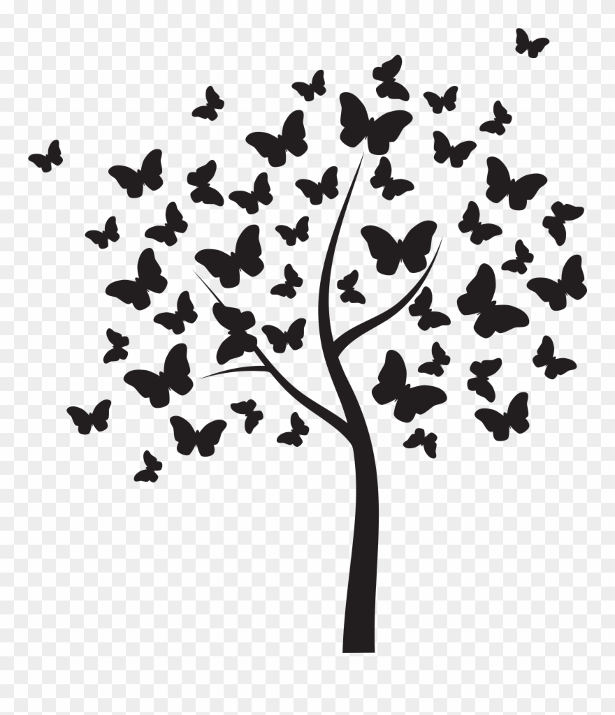Butterflytree - Butterfly Tree On Wall Clipart