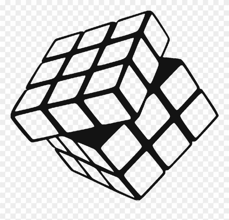 Cubes Vector Black Cube - Rubiks Cube Black And White Clipart