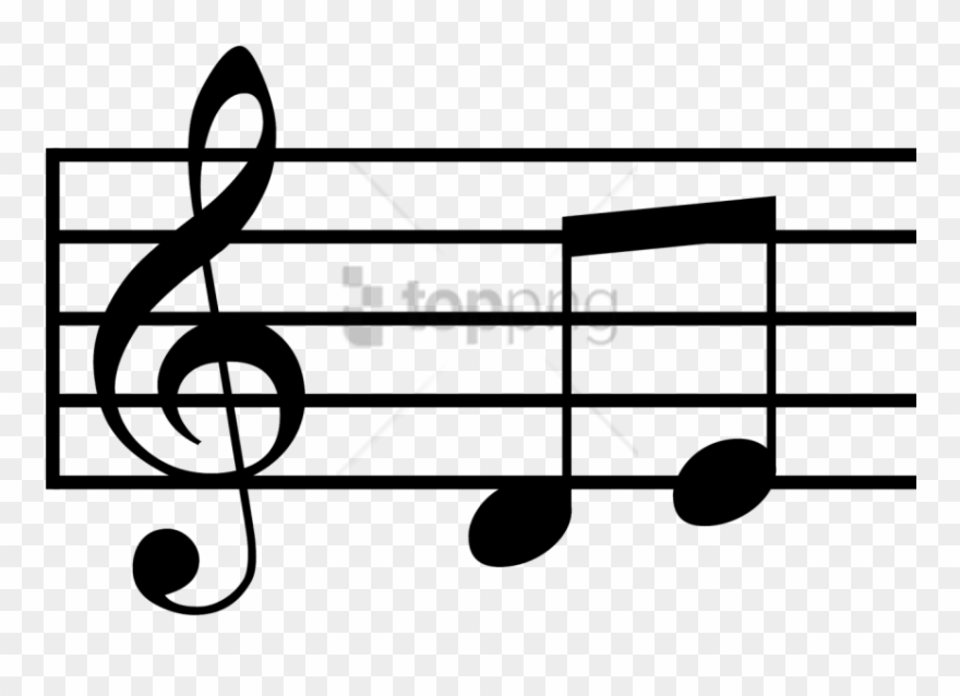 Free Png Musical Notes Treble Clef And 2 Half Notes - Music Notes Svg Clipart