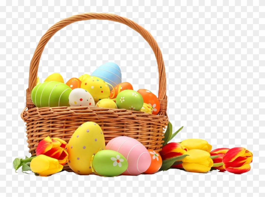 Easter Basket With Eggs Clipart