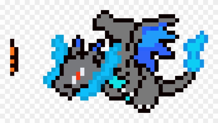 Charizard X - Mega Charizard X Pixel Art Clipart