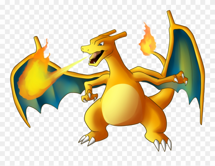 Charizard Drawing Fire - Cartoon Clipart