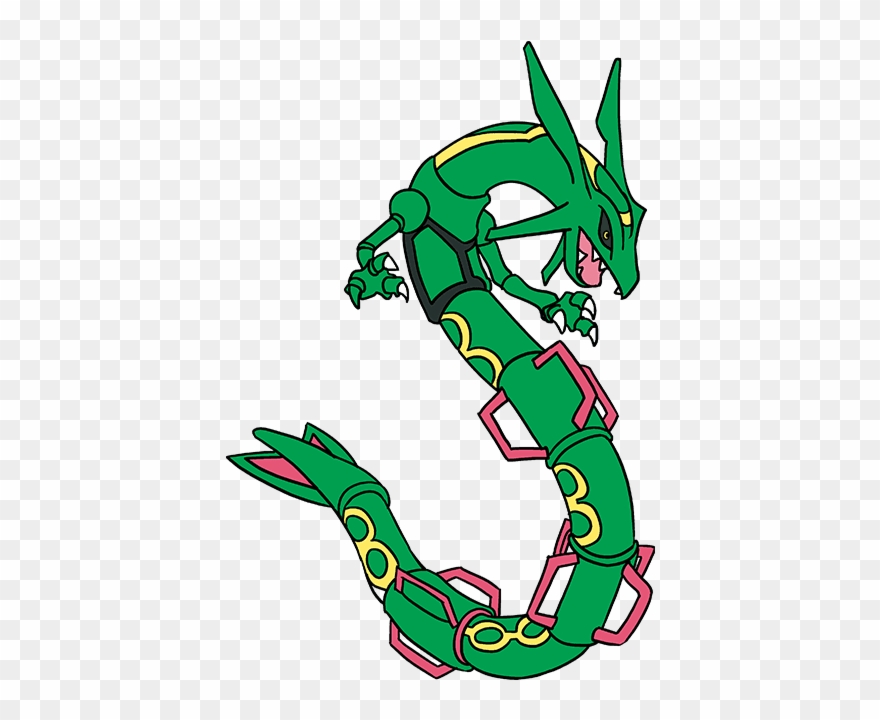 Drawing Seahorse Drawn - Draw Rayquaza Step By Step Clipart