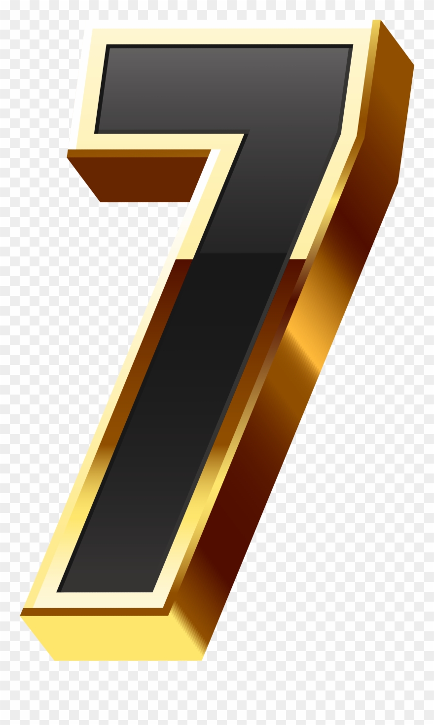 Number Seven Gold Black Transparent Image - Lumber Clipart