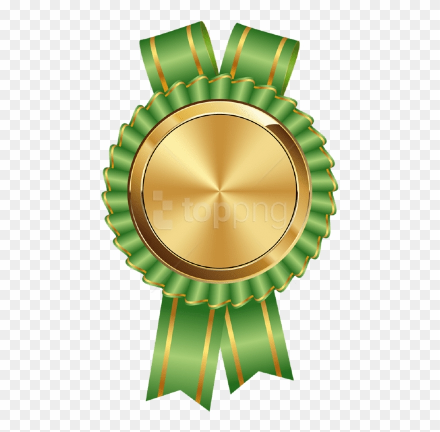 Free Png Download Seal Badge Gold Green Clipart Png - Green And Gold Medal Png Transparent Png