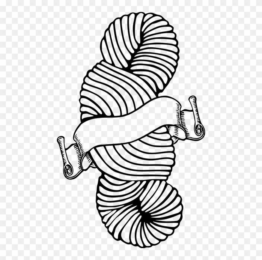 Digital Cut File Of A Yarn Hank With An Antique Style - Drawing Clipart
