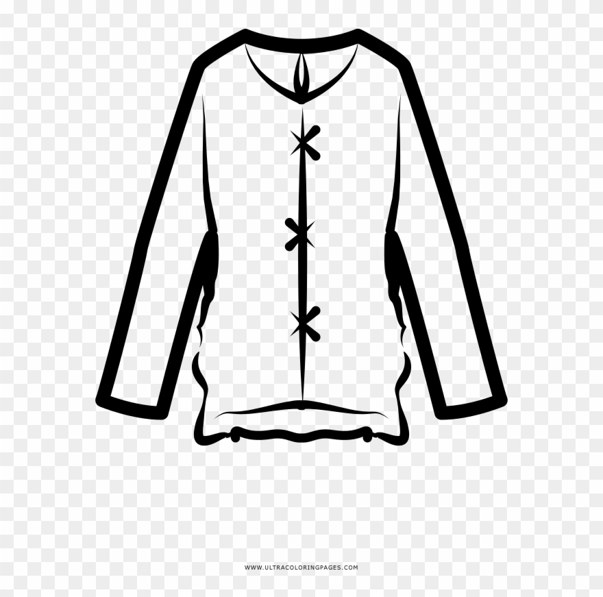 Blouse Coloring Page Residence Ultra Pages Pertaining - Line Art Clipart