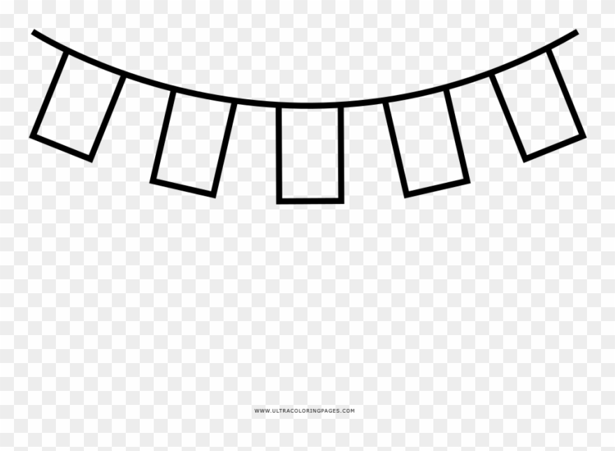 Bunting Coloring Page - Keg Clipart Black And White - Png Download