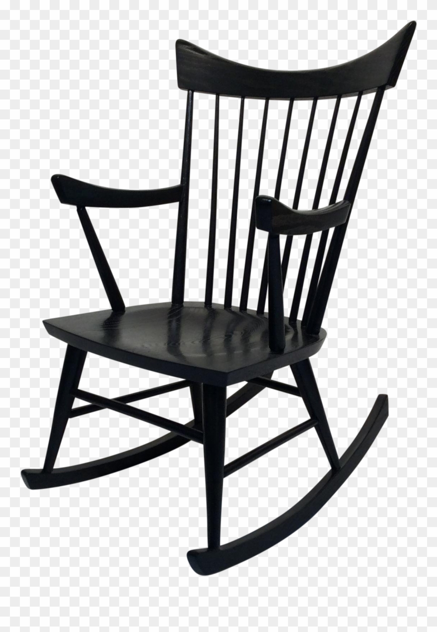 Mid Century Modern Edmond Spence Style Black - Rocking Chair Clipart