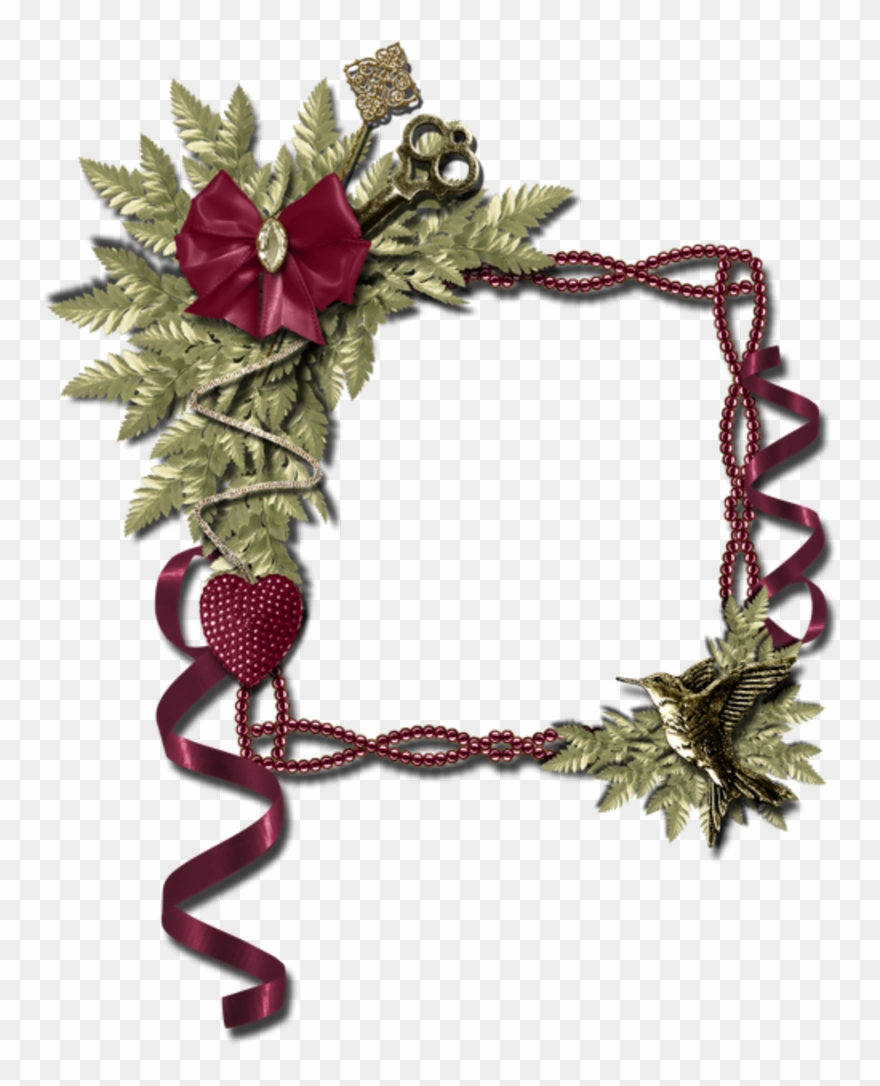 Flower Frame, Christmas Wreaths, Printables, Clip Art, - Wreath - Png Download