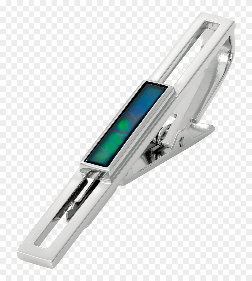 925 Sterling Silver Rectangle Isaac Tie Bar By Korite - Tie Bar With Gemstone Clipart