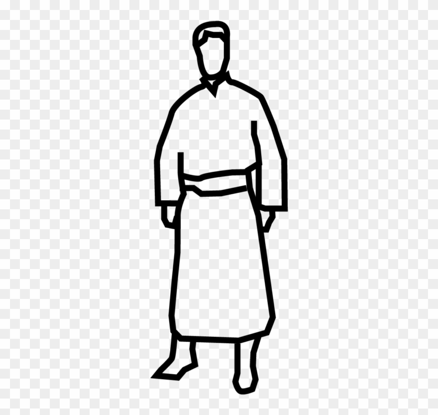 Mongolian-robes - Line Art Clipart
