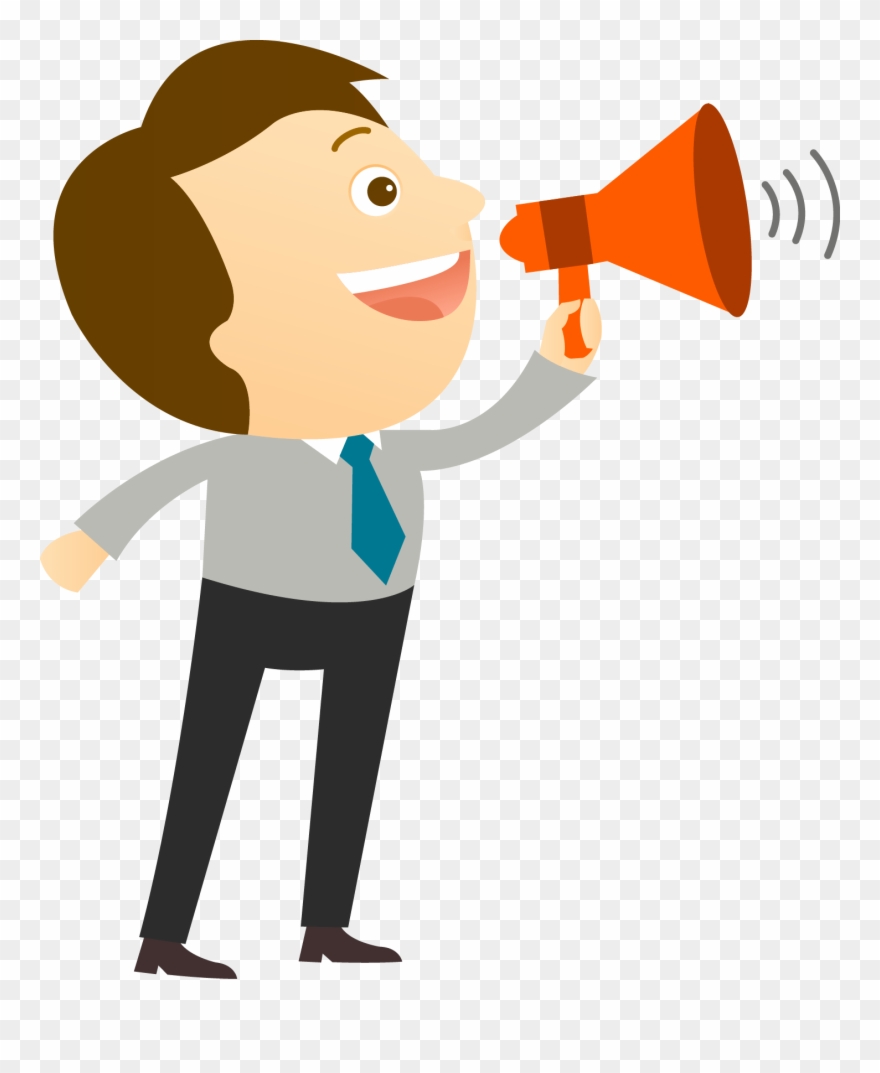 Man With Megaphone Clip Art - Persona Con Megafono Png Transparent Png