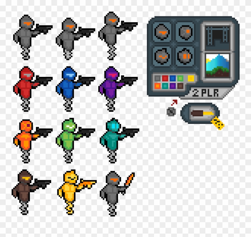 Sprite Sheet For A Maybe Video Game Perhaps Kinda - Cartoon Clipart