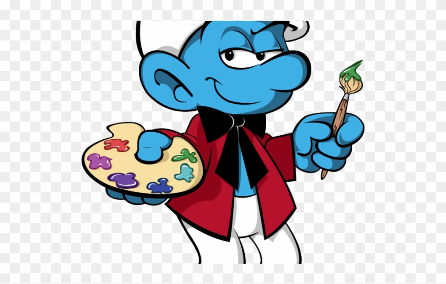 Smurfs Clipart Comic - Painter Smurf Clipart Png Transparent Png