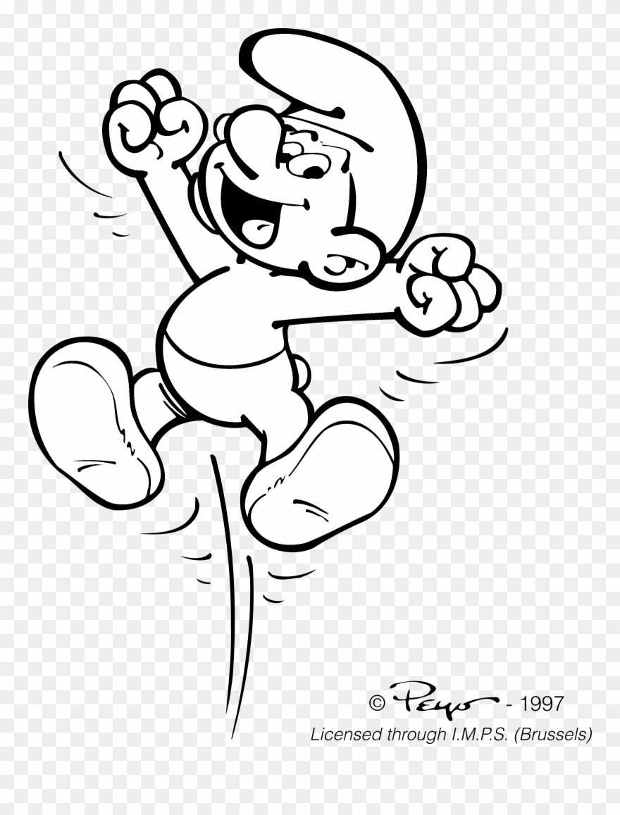 Smurf Logo Black And White - Happy Smurfs Clipart