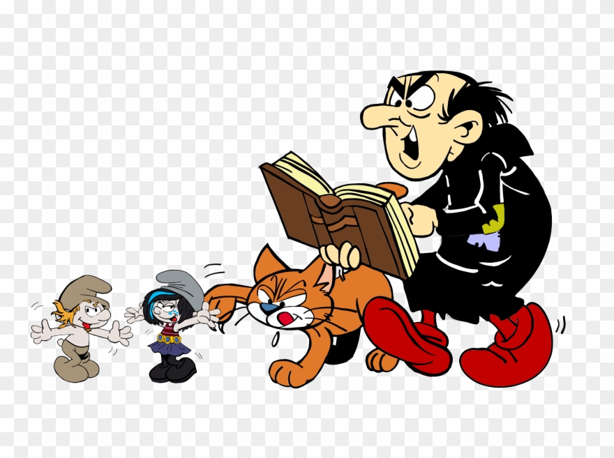 And Hefty Smurf - Smurfs Gargamel And Azrael Clipart