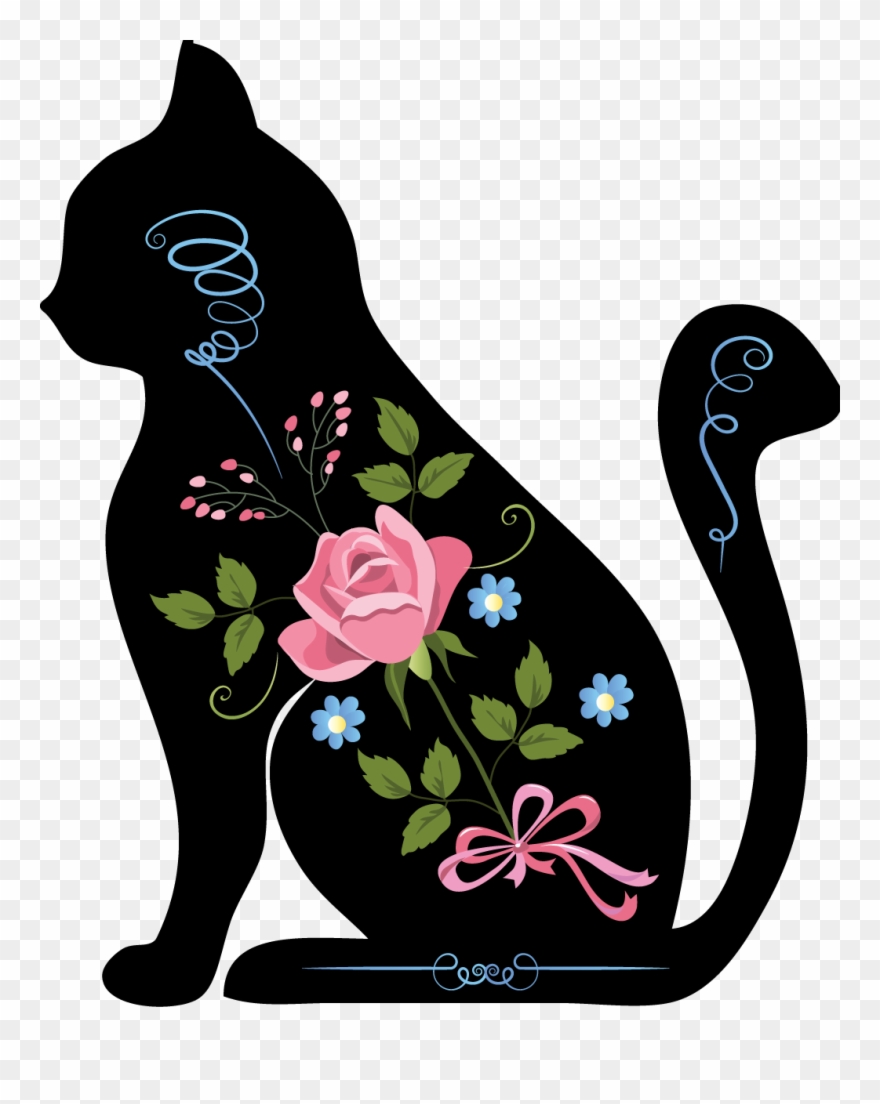 Silhouette Animals Is A Downloadable Machine Embroidery - Chat Assis Clipart