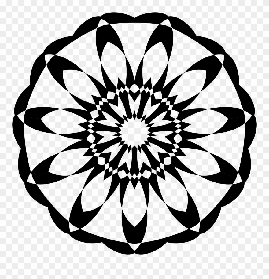 Big Image - Monochromatic In A Flower Clipart