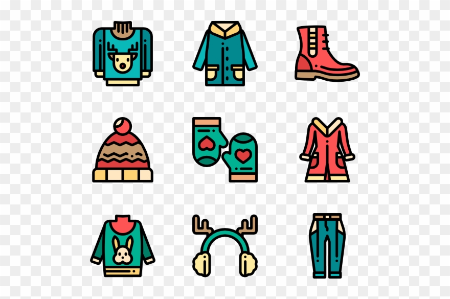 Winter Clothes Icons Free - Winter Cloth Icon Png Clipart