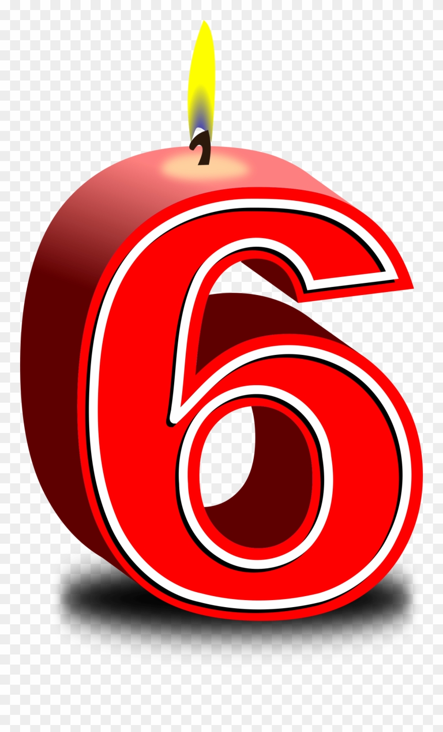 6 Birthday Candle Png Clipart